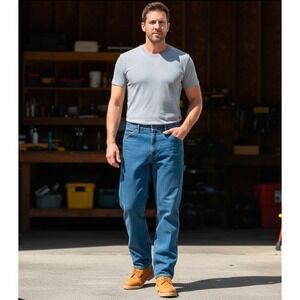 CE Schmidt Workwear Men's Fleece Lined Carpenter Jeans Size 40x30 Actual 38x27